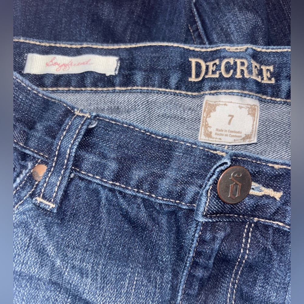 Decree boyfriend cuffed crop jeans size 7 - Picture 2 of 3